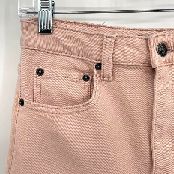 Motel Rocks BOOTLEG JEANS IN BLUSH Medium Light Pink Bootcut Flare Leg Stretch - Picture 6 of 16